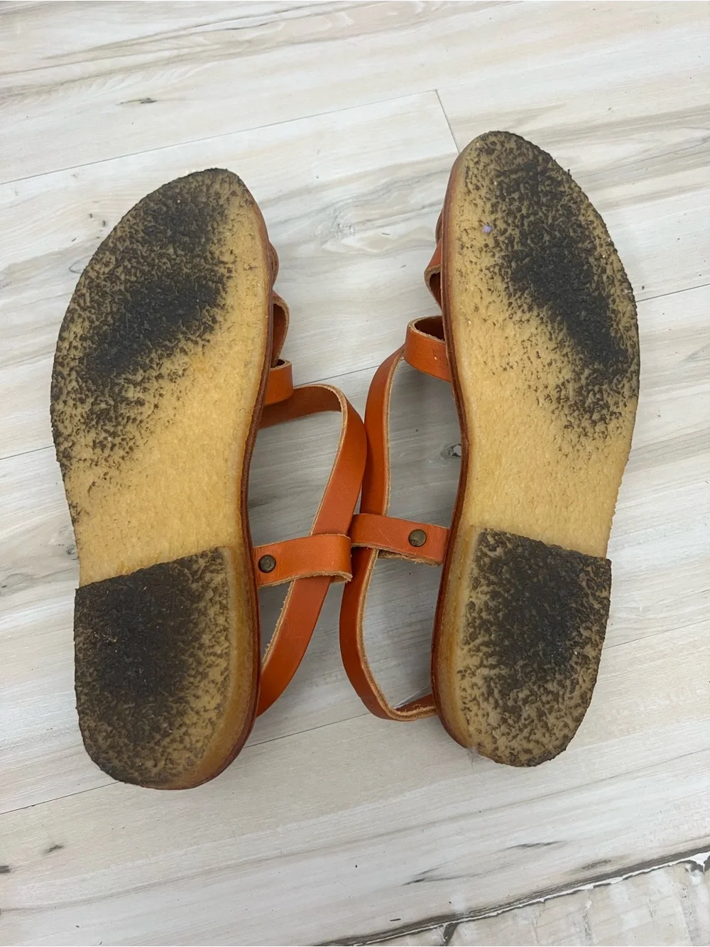 Duckfeet Orange Leather Strappy Sandals